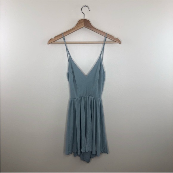 NWT urban outfitters silence + noise blue cami romper size xs - Picture 1 of 7